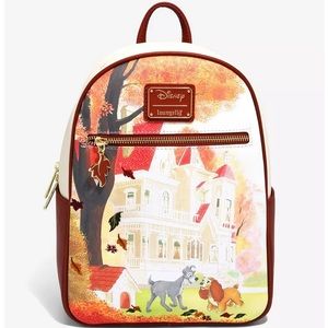 Loungefly Disney Lady and the Tramp Watercolor Scene Mini Backpack